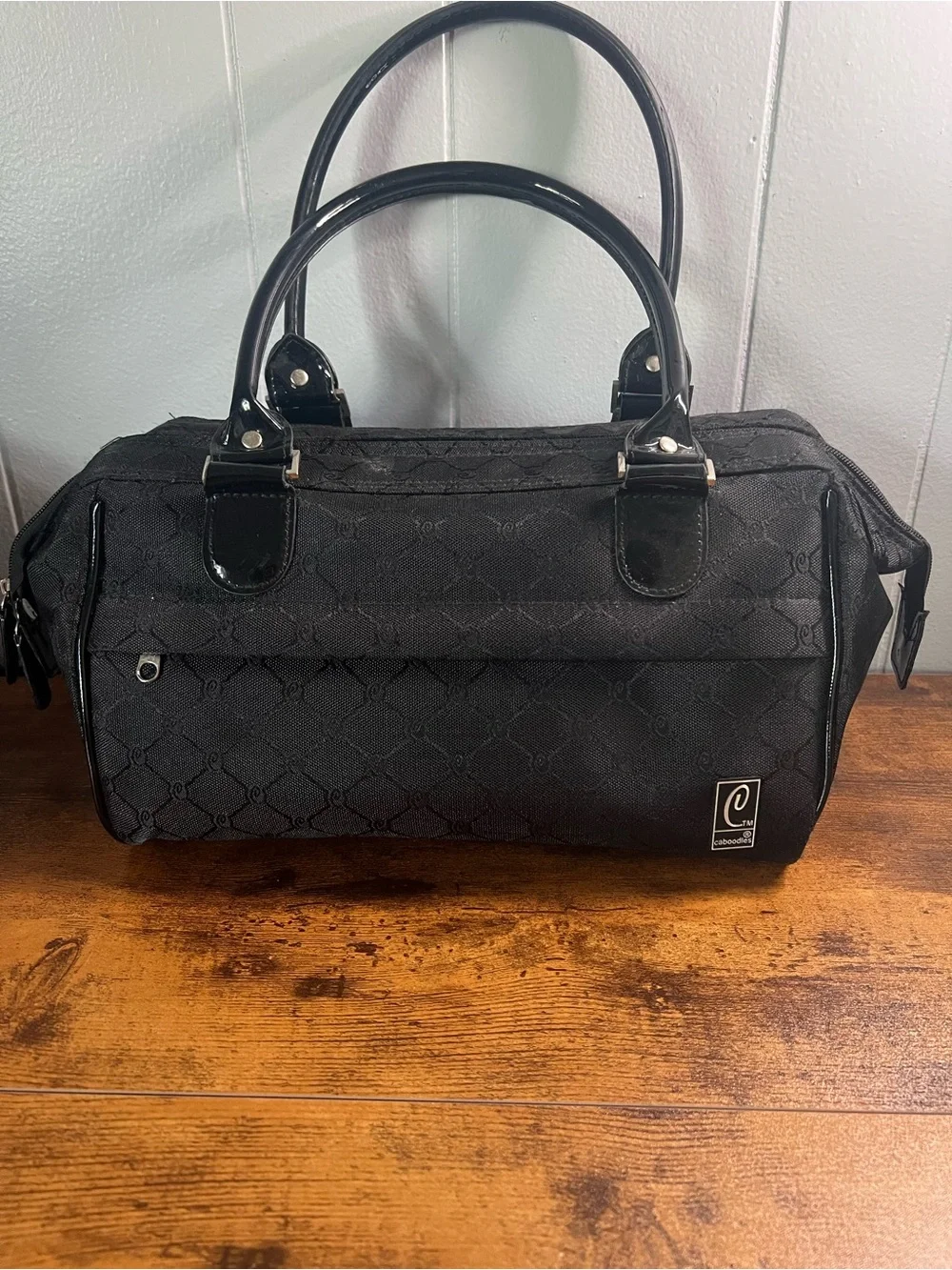 Caboodles Black Quilted Vinyl Makeup Travel Case Cosmetics Bag